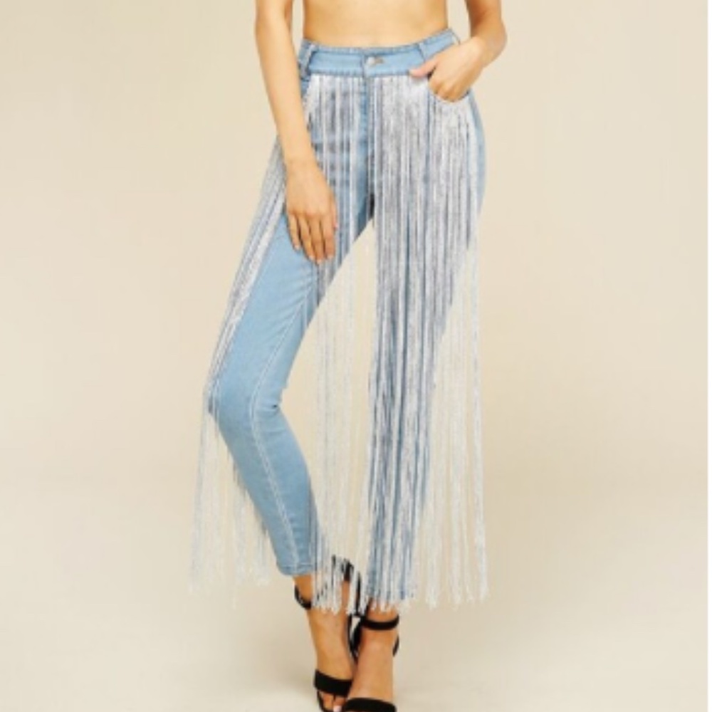 jeans with fringe